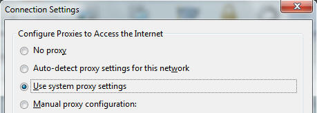 Set Firefox to System Proxy